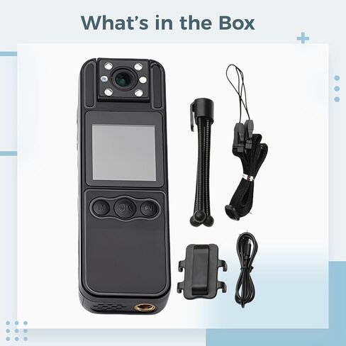 Security Body Camera, 1080P with 180° Lens, Night Vision, 1.3 LCD, Supports 256Gb Tf Card in Kuwait