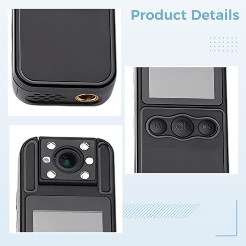 Security Body Camera, 1080P with 180° Lens, Night Vision, 1.3 LCD, Supports 256Gb Tf Card in Kuwait