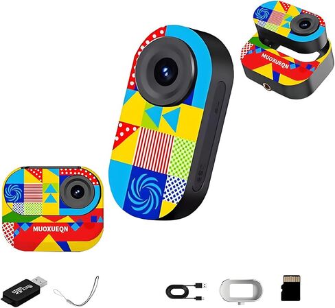 Thumb Body Cam 1080P HD Video Recorder Pet Camera Collar with Wireless Charging Dock – Mini Action Sports Cam, 1.47'' Screen Small POV Camcorder for Dogs & Cats Work, Outdoors Activities (black,64GB) in Saudi Arabia