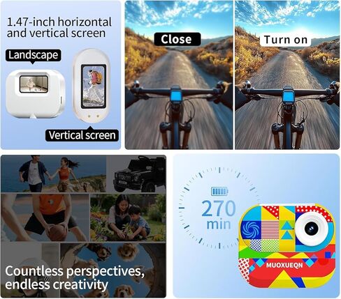 Thumb Body Cam 1080P HD Video Recorder Pet Camera Collar with Wireless Charging Dock – Mini Action Sports Cam, 1.47'' Screen Small POV Camcorder for Dogs & Cats Work, Outdoors Activities (black,64GB) in Saudi Arabia