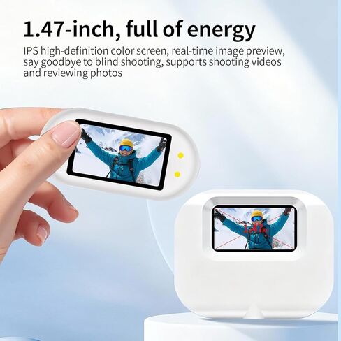 Thumb Body Cam 1080P HD Video Recorder Pet Camera Collar with Wireless Charging Dock – Mini Action Sports Cam, 1.47'' Screen Small POV Camcorder for Dogs & Cats Work, Outdoors Activities (black,64GB) in Saudi Arabia