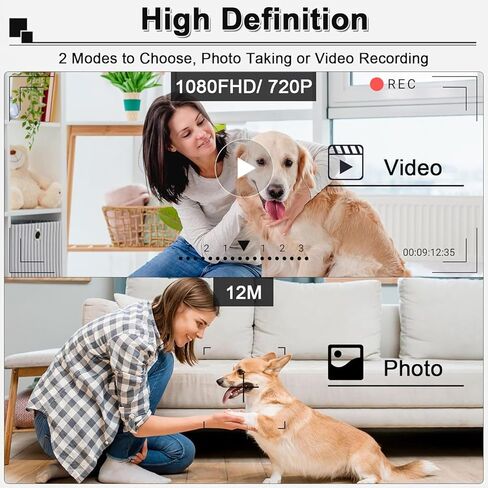 Thumb Body Cam 1080P HD Video Recorder Pet Camera Collar with Wireless Charging Dock – Mini Action Sports Cam, 1.47'' Screen Small POV Camcorder for Dogs & Cats Work, Outdoors Activities (black,64GB) in Saudi Arabia