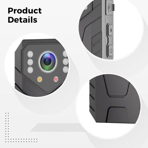كاميرا الجسم 2K، زاوية واسعة 170 درجة، رؤية ليلية بالأشعة تحت الحمراء، 128 جيجا، IP66 مقاومة للماء، 3 × 2.1 × 1.2 بوصة in Kuwait