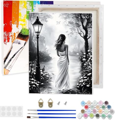 Lxmsja Red Poppies Paint by Numbers Kit for Adults, Meadow Acrylic Paint by Numbers for Adults Beginner, DIY Craft Supplies Oil Painting Kits for Home Wall Decor 12x16 inch (Framed) in Saudi Arabia
