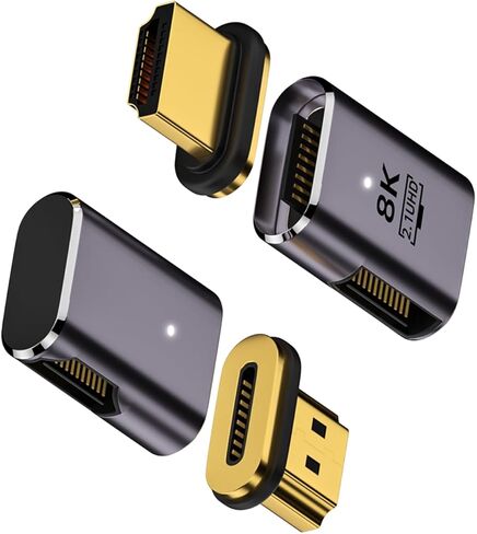 HDMI Magnetic Adapter Straight, HDMI 2.1 Female to Male Connector 8K 60Hz 4K 120Hz Output for Laptop PC Monitor TV Game Console DVD in Kuwait