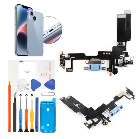 for iPhone 14 Lightning Charging Port Replacement (Midnight) USB Dock Connector Flex Cable Assembly Includes Waterproof Tape & Tool Kit for A2882, A2649, A2881, A2884, A2883 in Saudi Arabia