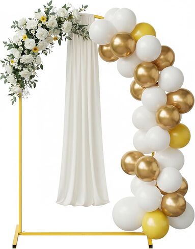 6FT Arch Backdrop Stand for Party, Wedding Arch Stand for Ceremony Birthday Party Baby Showers Photo Booth Easy Assembly Supports Flowers Balloons and Decor,Gold Short in Saudi Arabia