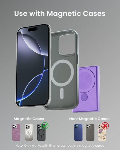 شاحن محمول مغناطيسي من Kesguar، بنك طاقة لاسلكي بقوة 10000 مللي أمبير في الساعة 22.5 وات PD للشحن السريع للغاية. مغناطيس قوي للغاية، حزمة بطارية مدخل ومخرج USB C لسلسلة Magsafe، iPhone 17/16/15/13/12 Pro، أرجواني in Kuwait