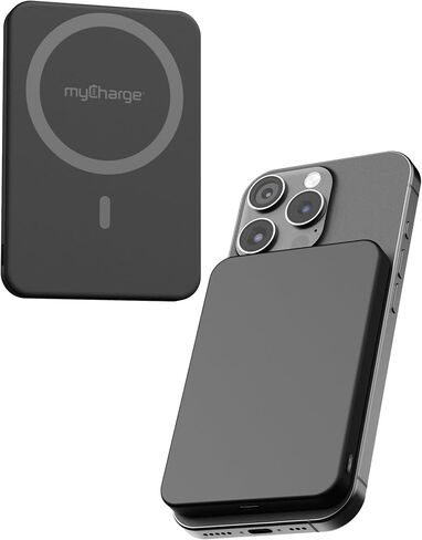 myCharge CliqAir 5000mAh Magnetic Power Bank – Ultra-Thin 0.3" Design | 15W Qi2 Fast Wireless Charging | 20W PD USB-C Port | Powerful Magnetic Hold | Perfect for Travel, Work, or Everyday Use | Black in Saudi Arabia