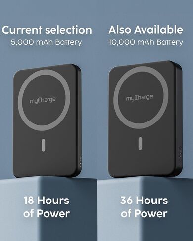 myCharge CliqAir 5000mAh Magnetic Power Bank – Ultra-Thin 0.3" Design | 15W Qi2 Fast Wireless Charging | 20W PD USB-C Port | Powerful Magnetic Hold | Perfect for Travel, Work, or Everyday Use | Black in Saudi Arabia