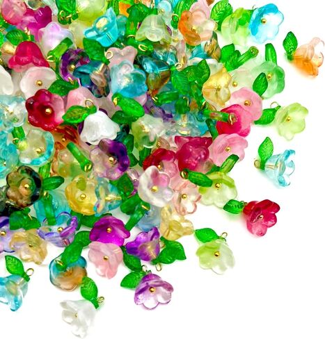 50pcs Glass Pendant Charms - Multicolor Theme Drops for Necklace Craft, Jewelry Making Supplies (Various Styles) in Saudi Arabia