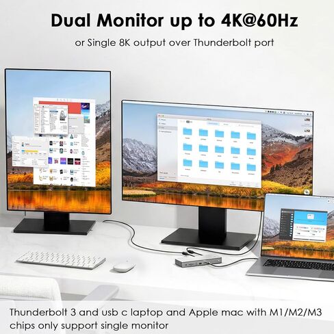 WAVLINK Thunderbolt 4 Dock with 100W Charging, Thunderbolt Certified, Driverless Laptop Docking Station with 4K HDMI Dual Monitor or Single 8K for Windows or Mac, 4X USB, 2.5G Ethernet,SD/MicroSD in Saudi Arabia