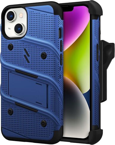 ZIZO Bolt Bundle لهاتف iPhone 14 (6.1) حافظة مع واقي شاشة ومسند وحافظة - أزرق in Saudi Arabia