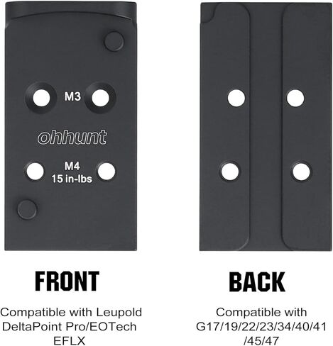 ohhunt Optic Adapter Plate Compatible with Leupold DeltaPoint Pro/EOTech EFLX, Compatible with Glock 17/19 MOS in Saudi Arabia