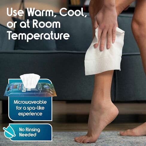 Body Wipes for adults bathing no rinse | Adult Wash Cloths Extra Large, Bathing Wipes for Incontinence, 8"x 8" In (192 count Bulk Pack) | By Inspire in Saudi Arabia