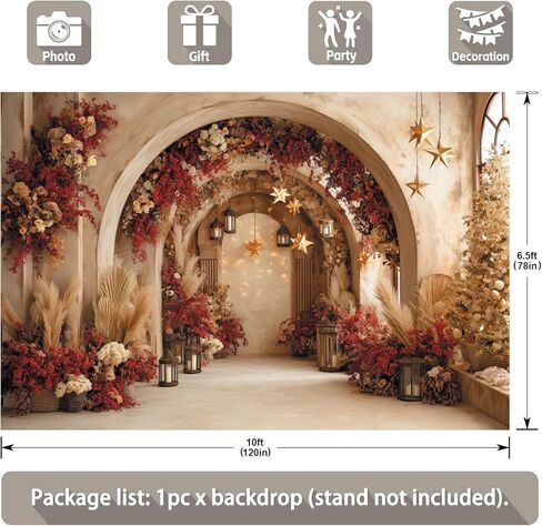 Spring Floral House Interior Backdrop 10x6.5ft Vintage Country Floral Door Arch Anniversary Weeding Photography Backdrops Western Rustic Birthday Party Baby Shower Photo Video Studio Props in Saudi Arabia