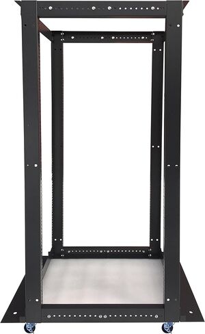32U 4-Post Open Frame Server Rack, Adjustable Depth 24"-37", 19-Inch Network Equipment Rack, Floor Standing Open Frame Network Rack with Square Mounting Holes, Steel 32U Rack in Saudi Arabia