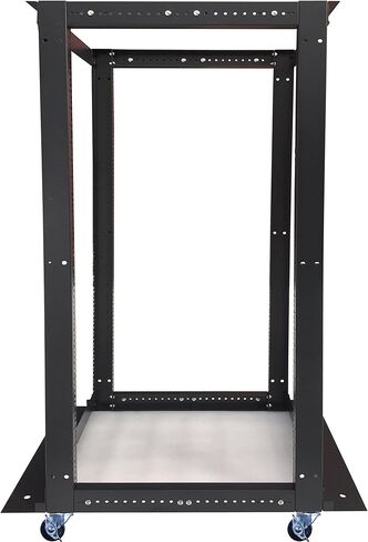 32U 4-Post Open Frame Server Rack, Adjustable Depth 24"-37", 19-Inch Network Equipment Rack, Floor Standing Open Frame Network Rack with Square Mounting Holes, Steel 32U Rack in Saudi Arabia