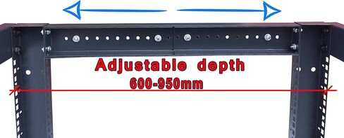 32U 4-Post Open Frame Server Rack, Adjustable Depth 24"-37", 19-Inch Network Equipment Rack, Floor Standing Open Frame Network Rack with Square Mounting Holes, Steel 32U Rack in Saudi Arabia
