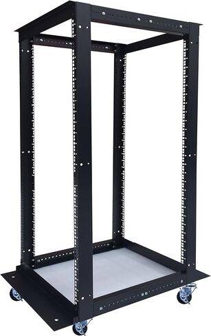 32U 4-Post Open Frame Server Rack, Adjustable Depth 24"-37", 19-Inch Network Equipment Rack, Floor Standing Open Frame Network Rack with Square Mounting Holes, Steel 32U Rack in Saudi Arabia