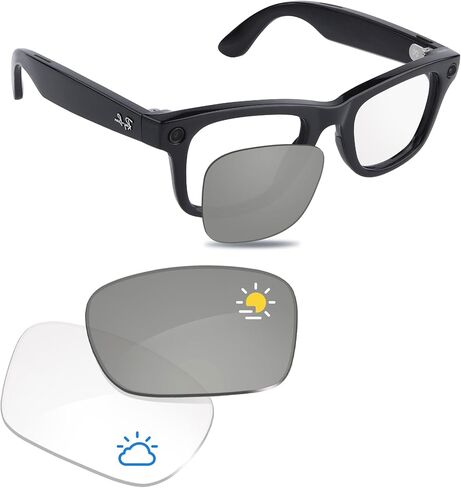 عدسات شمسية بديلة دقيقة بنسبة 100% لـ Ray-Ban Meta Wayfarer RW4008 مقاس 53 مم - فوتوكروميك شفافة غير مستقطبة in Saudi Arabia