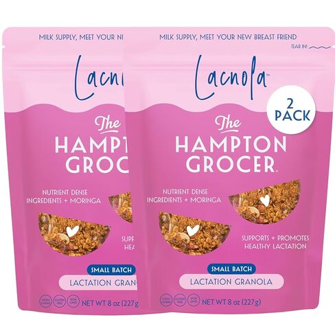 The Hampton Grocer Lacnola Lactation Granola, 2 pack - Healthy Granola for Breastfeeding Moms to Increase Milk Supply | Made from a Galactagogue Superfood Blend with Oats, Flax, Moringa, Almonds, Pumpkin Seeds & Coconut | Lactation Support, Lactation Snac in Saudi Arabia