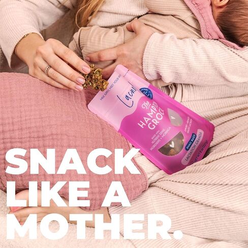 The Hampton Grocer Lacnola Lactation Granola, 2 pack - Healthy Granola for Breastfeeding Moms to Increase Milk Supply | Made from a Galactagogue Superfood Blend with Oats, Flax, Moringa, Almonds, Pumpkin Seeds & Coconut | Lactation Support, Lactation Snac in Saudi Arabia