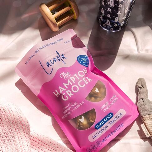The Hampton Grocer Lacnola Lactation Granola, 2 pack - Healthy Granola for Breastfeeding Moms to Increase Milk Supply | Made from a Galactagogue Superfood Blend with Oats, Flax, Moringa, Almonds, Pumpkin Seeds & Coconut | Lactation Support, Lactation Snac in Saudi Arabia
