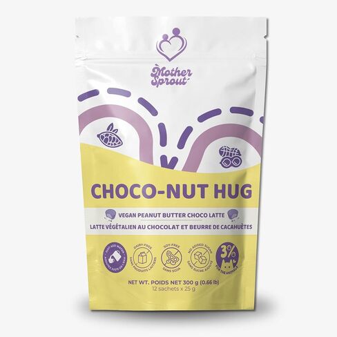 Mother Sprout Choco-Nut Hug – Vegan Lactation Drink Mix (Peanut Butter Choco Latte Flavor) for Breastfeeding, Support Breast Milk Supply, 12 Servings in Saudi Arabia