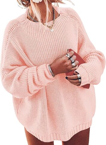 ForHailey Womens Oversized Sweaters Plus Size Casual Long Sleeve Mock Neck Loose Fit Knitted Soft Pullover Jumper Tops Blue XX-Large in Saudi Arabia