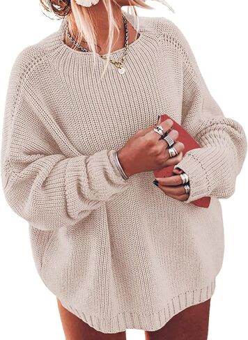 ForHailey Womens Oversized Sweaters Plus Size Casual Long Sleeve Mock Neck Loose Fit Knitted Soft Pullover Jumper Tops Blue XX-Large in Saudi Arabia