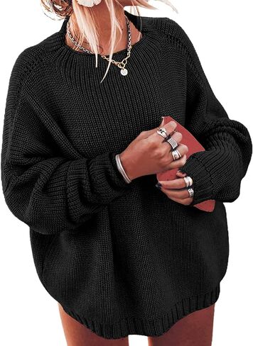 ForHailey Womens Oversized Sweaters Plus Size Casual Long Sleeve Mock Neck Loose Fit Knitted Soft Pullover Jumper Tops Blue XX-Large in Saudi Arabia