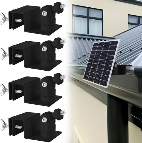 4 PCS Universal Solar Panel Gutter Mount Compatible with Ring Blink Arlo and More, White in Saudi Arabia