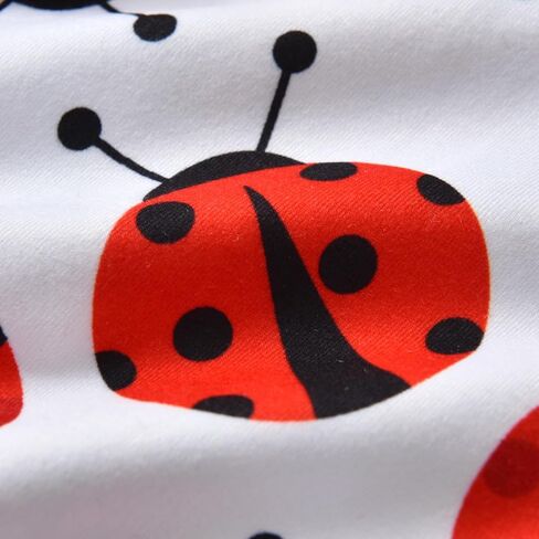 Kulcerry Newborn Baby Girl Clothes Infant Girls Ladybug Printed Bodysuit Tops Pants Headband Outfits Set in Kuwait