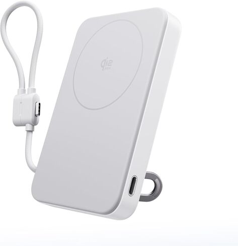 بطارية احتياطية EF ECOFLOW Rapid Mag بقدرة 10,000 مللي أمبير في الساعة، شحن لاسلكي Qi2.2 25 وات، شاحن محمول مغناطيسي نحيف 0.6 بوصة، كابل USB-C مدمج، بطارية متوافقة مع Magsafe معتمدة من Qi2 لهاتف iPhone 17/16/15، أسود in Saudi Arabia