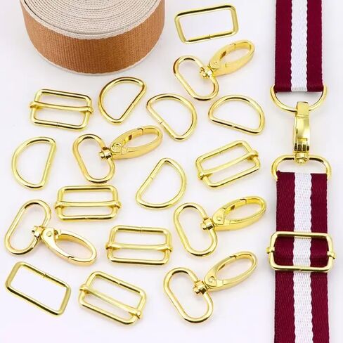 Purse Hardware Set, 20 Pieces Metal Bag Making Supplies, 1-1/2 Inch Swivel Hooks, D-Rings, Slide Buckle，Rectangle Ring, 4 Colors (Bronze) in Saudi Arabia
