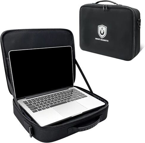 معيار الكمبيوتر المحمول المغناطيسي للفنيين - مكتب مغناطيسي محمول مثبت على الحائط وصينية كمبيوتر محمول قابلة للطي لورشة العمل أو المرآب أو المهندسين الميدانيين - رف أدوات صناعية شديدة التحمل، يحمل ما يصل إلى 60 رطلاً in Kuwait