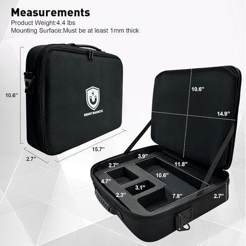 معيار الكمبيوتر المحمول المغناطيسي للفنيين - مكتب مغناطيسي محمول مثبت على الحائط وصينية كمبيوتر محمول قابلة للطي لورشة العمل أو المرآب أو المهندسين الميدانيين - رف أدوات صناعية شديدة التحمل، يحمل ما يصل إلى 60 رطلاً in Kuwait