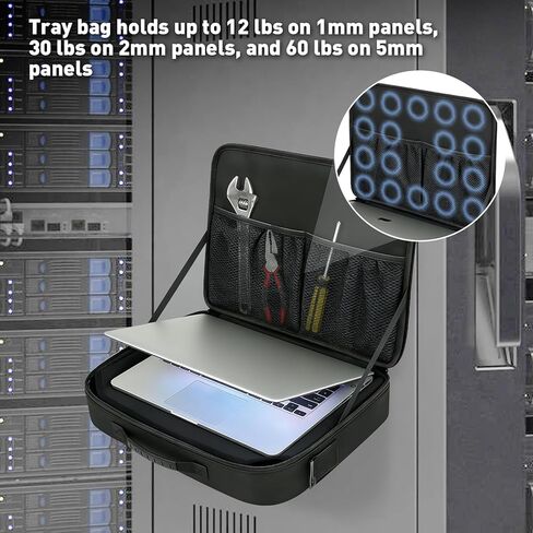 معيار الكمبيوتر المحمول المغناطيسي للفنيين - مكتب مغناطيسي محمول مثبت على الحائط وصينية كمبيوتر محمول قابلة للطي لورشة العمل أو المرآب أو المهندسين الميدانيين - رف أدوات صناعية شديدة التحمل، يحمل ما يصل إلى 60 رطلاً in Kuwait