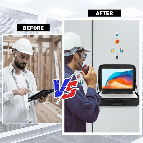 معيار الكمبيوتر المحمول المغناطيسي للفنيين - مكتب مغناطيسي محمول مثبت على الحائط وصينية كمبيوتر محمول قابلة للطي لورشة العمل أو المرآب أو المهندسين الميدانيين - رف أدوات صناعية شديدة التحمل، يحمل ما يصل إلى 60 رطلاً in Kuwait