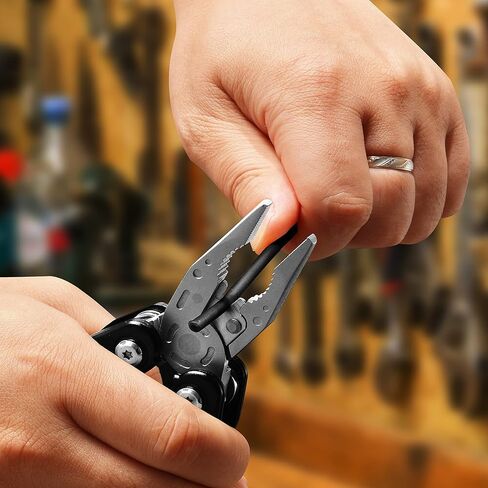 RoverTac كماشة متعددة المهام سكين جيب، 14 في 1 سكين متعدد الأدوات كماشة منشار فتاحة زجاجات قفل أمان غمد من النايلون، معدات التخييم والمشي لمسافات طويلة متعددة الأدوات للتخييم والبقاء على قيد الحياة والمشي لمسافات طويلة DIY، هدايا للرجال والأب in Kuwait