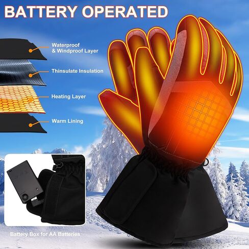 SVPRO Heated Gloves for Men Women - Electric Hand Warmer Gloves with Waterproof Windproof Touchscreen - Winter Warm Heated Thermal Gloves for Outdoor Working Skiing Cycling Hiking Hunting in Saudi Arabia