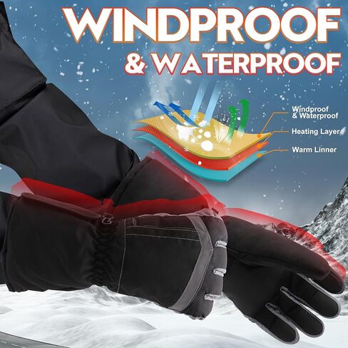 SVPRO Heated Gloves for Men Women - Electric Hand Warmer Gloves with Waterproof Windproof Touchscreen - Winter Warm Heated Thermal Gloves for Outdoor Working Skiing Cycling Hiking Hunting in Saudi Arabia