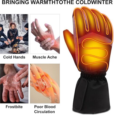 SVPRO Heated Gloves for Men Women - Electric Hand Warmer Gloves with Waterproof Windproof Touchscreen - Winter Warm Heated Thermal Gloves for Outdoor Working Skiing Cycling Hiking Hunting in Saudi Arabia