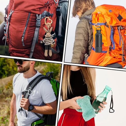 9Pcs 3 Sizes Heart Carabiner, Zinc Alloy Cute Small Carabiner Keychain Clip Spring Snap Clasp Hook Key Ring for Camping Hiking Fishing Traveling (Gold,Silver,Black) in Saudi Arabia
