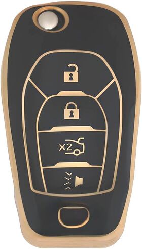 Flip 4 Button TPU Key Fob Cover Shell for Chevy Spark 2019 2020 2021 Trax Sonic Trailblazer Spark Ls 2021 Cruze 2016 2017 2018 2019 Cruze LS 2017 (flip 4 Button White) in Saudi Arabia