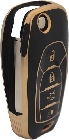 Flip 4 Button TPU Key Fob Cover Shell for Chevy Spark 2019 2020 2021 Trax Sonic Trailblazer Spark Ls 2021 Cruze 2016 2017 2018 2019 Cruze LS 2017 (flip 4 Button White) in Saudi Arabia