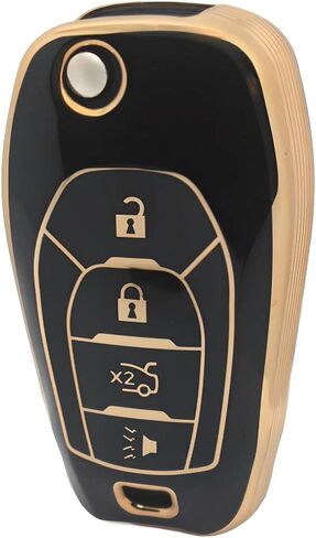 Flip 4 Button TPU Key Fob Cover Shell for Chevy Spark 2019 2020 2021 Trax Sonic Trailblazer Spark Ls 2021 Cruze 2016 2017 2018 2019 Cruze LS 2017 (flip 4 Button White) in Saudi Arabia
