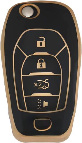Flip 4 Button TPU Key Fob Cover Shell for Chevy Spark 2019 2020 2021 Trax Sonic Trailblazer Spark Ls 2021 Cruze 2016 2017 2018 2019 Cruze LS 2017 (flip 4 Button White) in Saudi Arabia