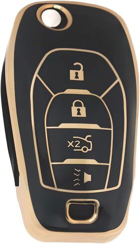 Flip 4 Button TPU Key Fob Cover Shell for Chevy Spark 2019 2020 2021 Trax Sonic Trailblazer Spark Ls 2021 Cruze 2016 2017 2018 2019 Cruze LS 2017 (flip 4 Button White) in Saudi Arabia